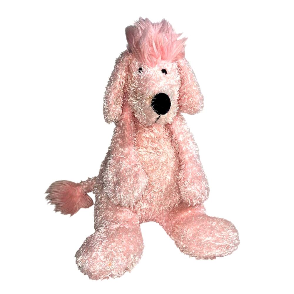 Vintage Jelly Cat Medium Bunglie Pink Poodle Soft Textured Plush Retired 16"